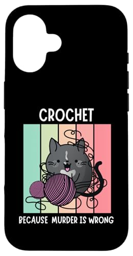Cozy Mystery Crochet Weil Mord falsch ist Basteln Cosy Hülle für iPhone 16 von The Cozy Mystery Company