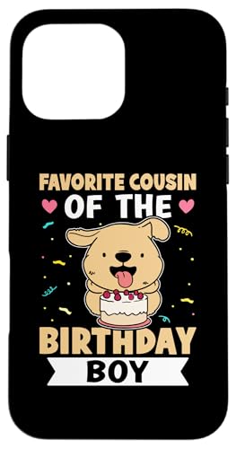 Favorite Cousin of the Birthday Boy Hund mit Kuchen Hülle für iPhone 16 Pro Max Favorite Cousin of the Birthday Boy Hund mit Kuchen Hülle für iPhone 16 Pro Max von The Crazy Cousin Crew