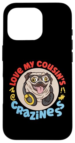 Love My Cousin's Crazyness Mops mit Kopfhörern Hülle für iPhone 16 Pro Love My Cousin's Crazyness Mops mit Kopfhörern Hülle für iPhone 16 Pro von The Crazy Cousin Crew