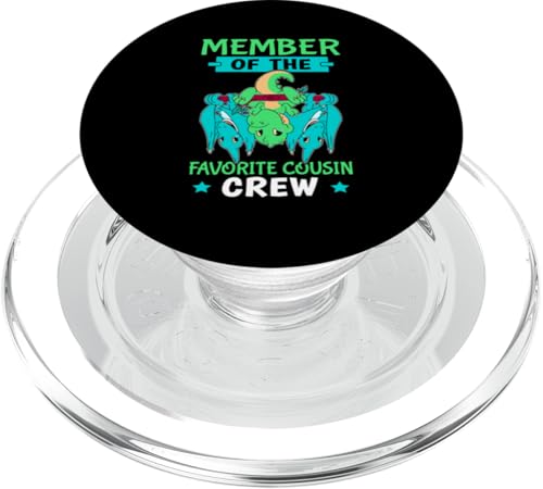Mitglied der Lieblings-Cousin Crew Dino und Fledermäuse PopSockets PopGrip für MagSafe von The Crazy Cousin Crew