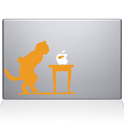 Die Aufkleber Guru 1035-mac-15 X -sy Schüssel Katze und Fisch Vinyl Aufkleber, 38,1 cm MacBook Pro (2016 & neuere), gelb von The Decal Guru