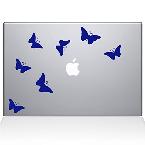 The Decal Guru 1029-MAC-12M-DB Schmetterlings-Aufkleber, Vinyl, 30,5 cm (12 Zoll) MacBook, Blau von The Decal Guru