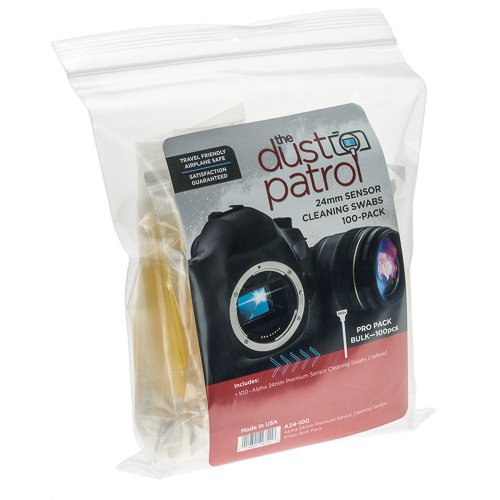 The Dust Patrol Alpha 24mm Premium Sensorreinigungs-Swabs (100er Großpackung) (Gelb). Für Kameras mit Vollformatsensoren von The Dust Patrol