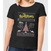 Flintstones Rockin Around The Tree Women's Christmas T-Shirt - Black - L von The Flintstones