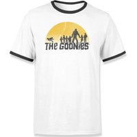 The Goonies Retro Logo Unisex T-Shirt - Weiß / Schwarz Ringer - L von The Goonies