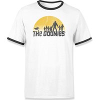 The Goonies Retro Logo Unisex T-Shirt - Weiß / Schwarz Ringer - XXL von The Goonies