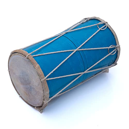 Handgefertigtes Holz- und Leder-Trommel-Set, klassisches indisches Folk-Tabla-Trommel-Set, Handschlagtrommeln, Weltmusikinstrumente, Punjabi Dhol Dholak Dholki, lustige Geschenkideen zum Geburtstag von The Great Indian Bazaar