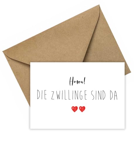 The Life Barn Postkarte mit Umschlag Alles Liebe zur Geburt Baby Zwillinge von The Life Barn