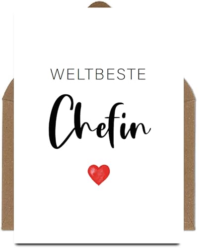 The Life Barn Postkarte mit Umschlag Weltbeste Chefin zum Geburtstag, Danke sagen, Abschied von The Life Barn