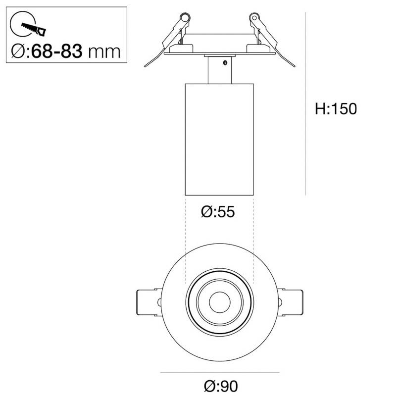 SLC LED-Einbauspot Art, 1-flammig, weiß, 3.000 K, Aluminium von The Light Group