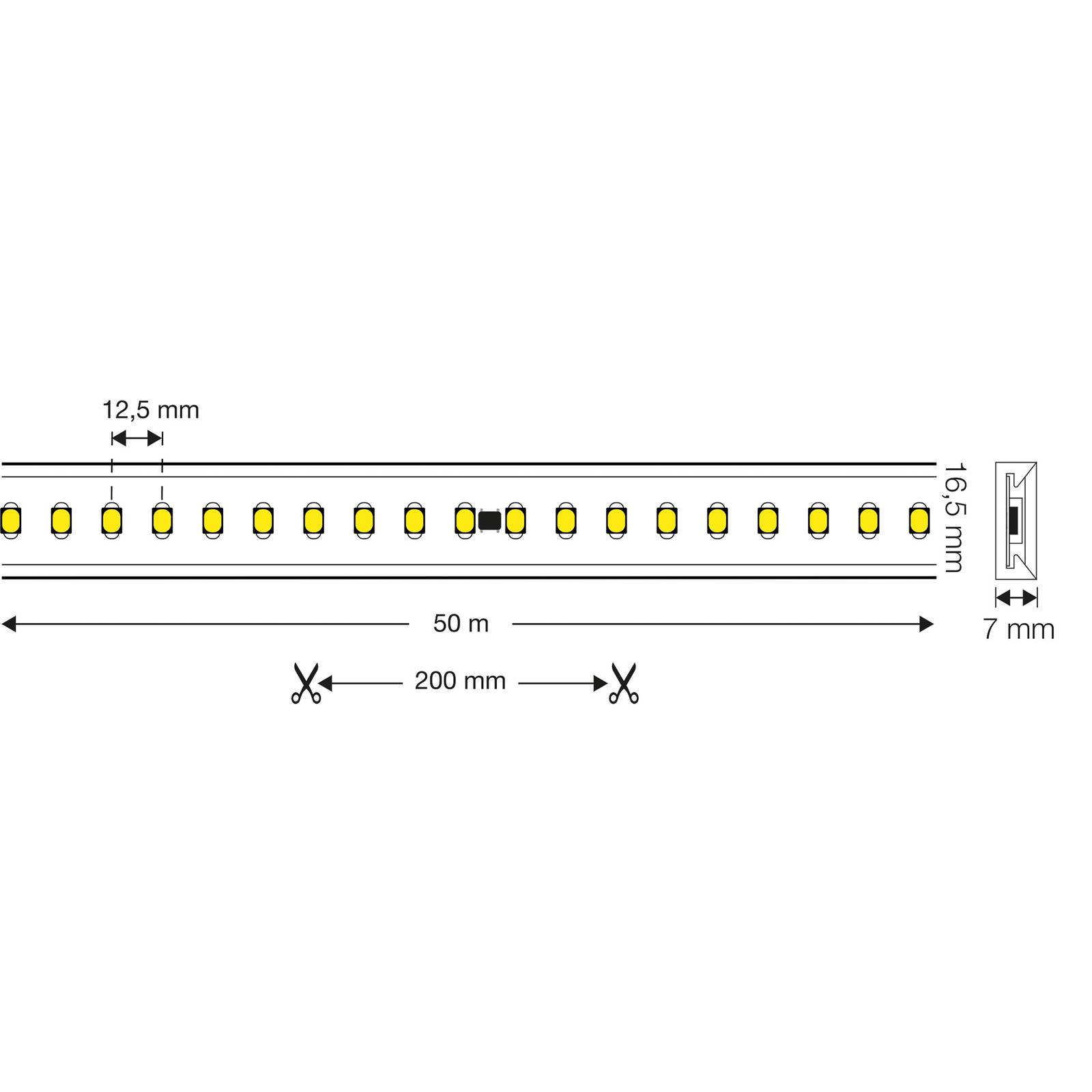 SLC LED-Strip 230V Komplett-Set IP65 5m, 3.000K von The Light Group