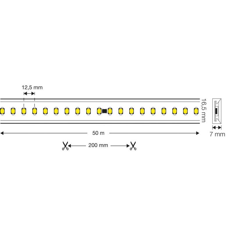 SLC LED-Strip 230V Komplett-Set IP65 5m, 3.000K von The Light Group