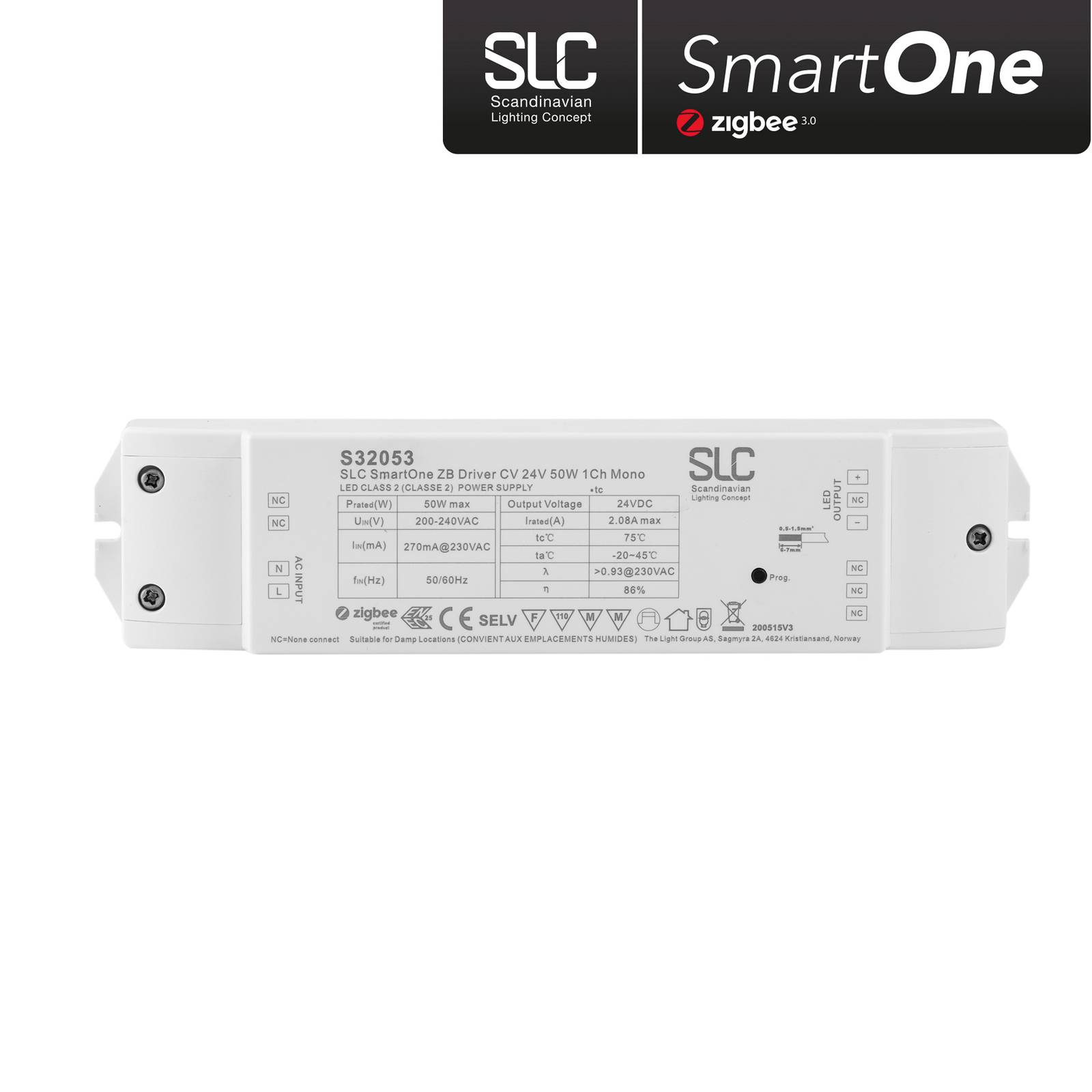 SLC SmartOne Netzteil ZigBee CV 24V 50W PWM Mono von The Light Group
