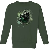 The Lord Of The Rings Aragorn Colour Splash Kids' Sweatshirt - Forest Green - 11-12 Jahre von The Lord of the Rings