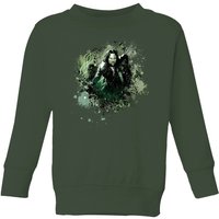 The Lord Of The Rings Aragorn Colour Splash Kids' Sweatshirt - Forest Green - 7-8 Jahre von The Lord of the Rings