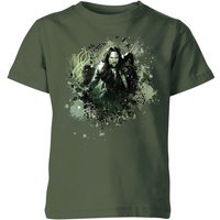 The Lord Of The Rings Aragorn Colour Splash Kids' T-Shirt - Forest Green - 11-12 Jahre von The Lord of the Rings