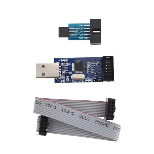 The Lord of the Tools 1 Set 51 AVR USB ISP ASP Mikrocontroller Programmierer Downloader mit Kabel 10Pin auf 6Pin Adapterplatine Kompatibel mit Atmel AVR und Mehr Programmierer von The Lord of the Tools