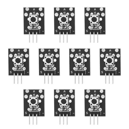 The Lord of the Tools 10 Stück KY-004 Tastenschaltermodul Schlüsselschaltermodul 14,9 X 19,2 mm 3-poliges Tastenschaltermodul Kompatibel mit A-rduino Kompatibel mit Raspberry Pi von The Lord of the Tools