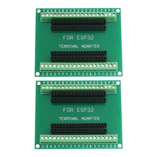 The Lord of the Tools 2 Stück Grün 38 Pin Schmale Version ESP32 Breakout Board GPIO 1 in 2 für ESP-WROOM-32 Mikrocontroller Entwicklungsboard 77 x 63 mm von The Lord of the Tools