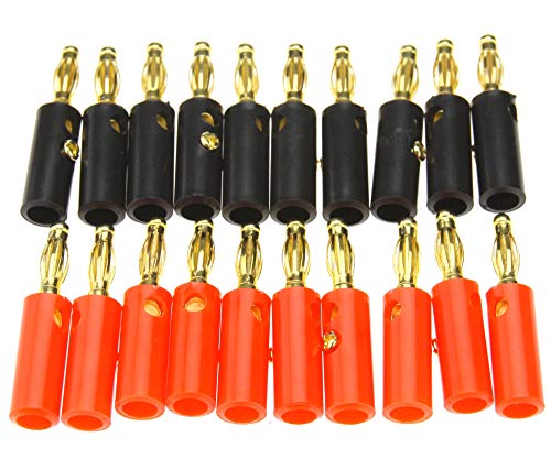 The Lord of the Tools 20 Stück Vergoldete Bananenstecker High End Banana Stecker 4mm Lautsprecherkabel von The Lord of the Tools