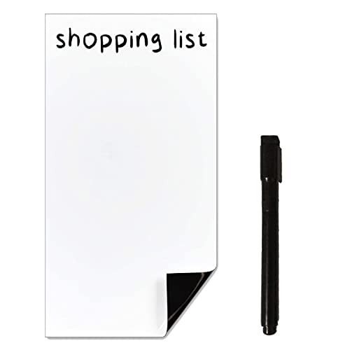 TMS Kleines magnetisches Whiteboard für den Kühlschrank mit trocken abwischbarem Marker | Einkaufsliste, Memoboard oder Planer für Notizen | trocken Mini-Whiteboard oder Küchen-To-Do-Liste [21 x 10cm] von The Magnet Shop