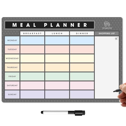 TMS Magnetischer Mahlzeitenplaner für den Kühlschrank, hergestellt in Großbritannien, Whiteboard, Kalender oder Organizer für die Arbeits- oder Familienplanung von The Magnet Shop