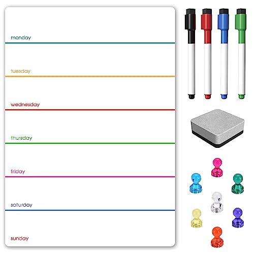 TMS magnetischer Wochenplaner, kleines Kühlschrankmagnet-Whiteboard - zu verwenden als Kalender oder trockener Essensplaner für Küche, Büro oder Familienarbeit von The Magnet Shop