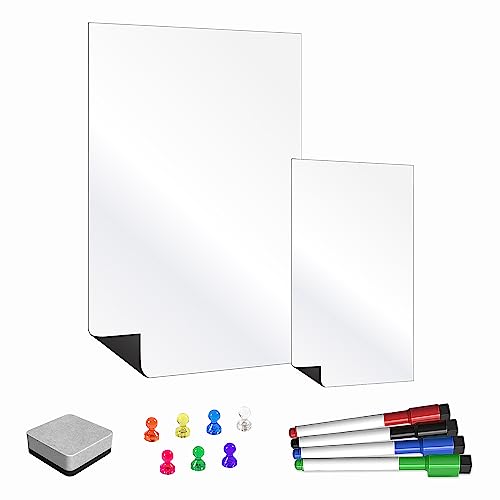 The Magnet Shop TMS Magnetisches Whiteboard für Kühlschrank (A4 (30 x 21cm) + Einkaufsliste (21 x 10cm), weißer Combo) von The Magnet Shop