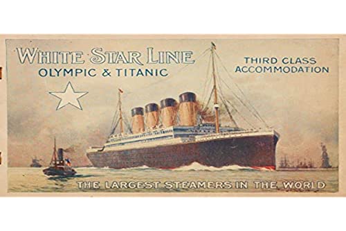 Prospektheft, Olympische und Titanic, weiße Sternenlinie, Nachbildung von 20 Seiten von The Memorabilia Pack Co.