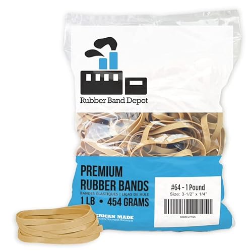 Gummiband-Depot, Größe #64, Alltagsgummibänder, Business-Gummibänder – Gummiband-Maße: 8,9 x 0,6 cm – ca. 320 Gummibänder pro Beutel – 0,5 kg Beutel von The Office-Pros