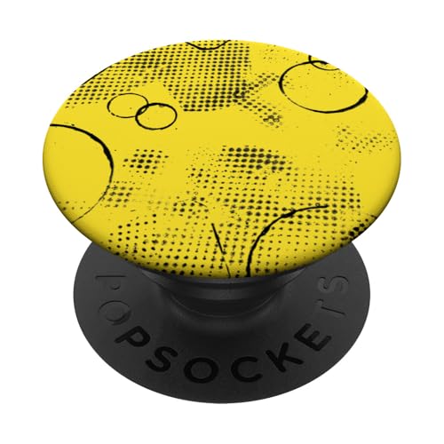 Gelbes und schwarzes Muster PopSockets Klebender PopGrip von The Patterns Store