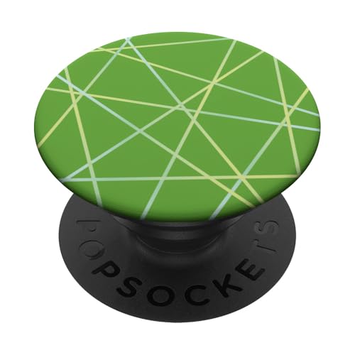 Geometrisches Streifenmuster in Grün und Blau PopSockets Klebender PopGrip Geometrisches Streifenmuster in Grün und Blau PopSockets Klebender PopGrip von The Patterns Store