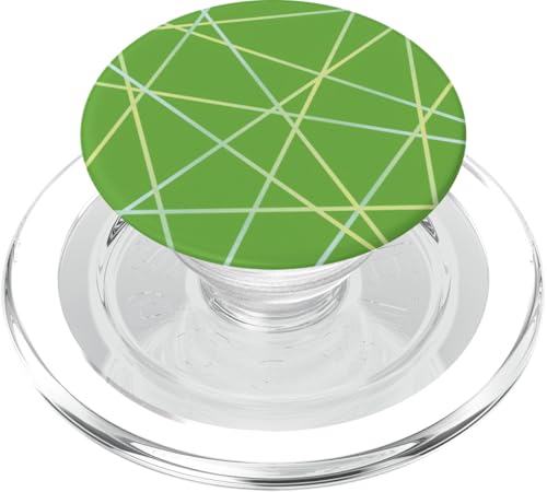 Geometrisches Streifenmuster in Grün und Blau PopSockets PopGrip für MagSafe Geometrisches Streifenmuster in Grün und Blau PopSockets PopGrip für MagSafe von The Patterns Store
