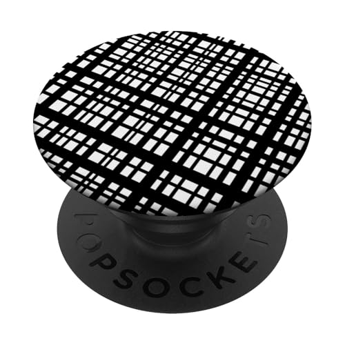 Schwarz-weißes Quadrat-Muster PopSockets Klebender PopGrip Schwarz-weißes Quadrat-Muster PopSockets Klebender PopGrip von The Patterns Store