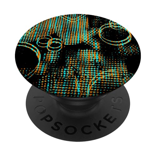 Türkis und Orange Moize Muster PopSockets Klebender PopGrip von The Patterns Store