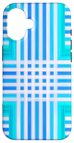 Türkisblaues und weißes Muster Hülle für iPhone 16 Türkisblaues und weißes Muster Hülle für iPhone 16 von The Patterns Store