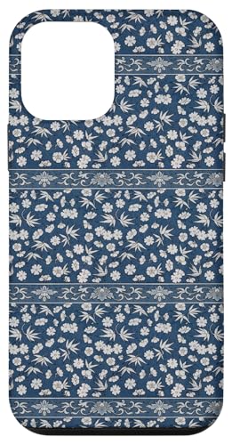 Vintage-Retro-Stil, florales Design in Blau Hülle für iPhone 12 mini Vintage-Retro-Stil, florales Design in Blau Hülle für iPhone 12 mini von The Patterns Store
