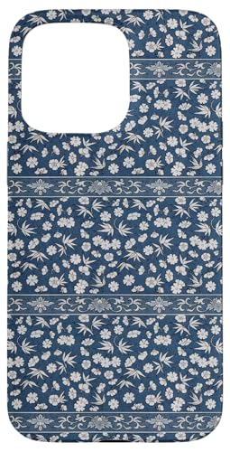 Vintage-Retro-Stil, florales Design in Blau Hülle für iPhone 15 Pro Max Vintage-Retro-Stil, florales Design in Blau Hülle für iPhone 15 Pro Max von The Patterns Store