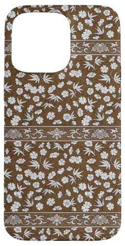 Vintage-Retro-Stil, florales Design in Braun Hülle für iPhone 15 Pro Max Vintage-Retro-Stil, florales Design in Braun Hülle für iPhone 15 Pro Max von The Patterns Store