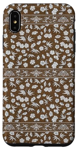 Vintage-Retro-Stil, florales Design in Braun Hülle für iPhone XS Max von The Patterns Store