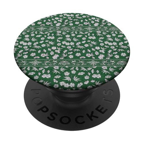 Vintage-Retro-Stil mit Blumenmuster in Grün PopSockets Klebender PopGrip Vintage-Retro-Stil mit Blumenmuster in Grün PopSockets Klebender PopGrip von The Patterns Store