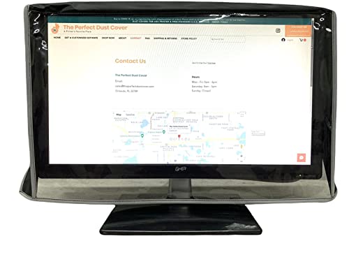 Die perfekte Staubschutzhülle, schwarze Nylon-Abdeckung mit transparenter Vorderseite, kompatibel mit 58,4 cm (23 Zoll) LED LCD-Monitoren, antistatische, wasserdichte Monitorabdeckung, Maße (B x T x von The Perfect Dust Cover LLC