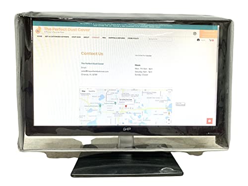 Die perfekte Staubschutzhülle, weiße Nylon-Abdeckung mit transparenter Vorderseite, kompatibel mit 68,9 cm (27 Zoll) LED LCD-Monitoren, antistatisch und wasserdicht, Maße (B x T x H): 64,3 x 7,6 x von The Perfect Dust Cover LLC