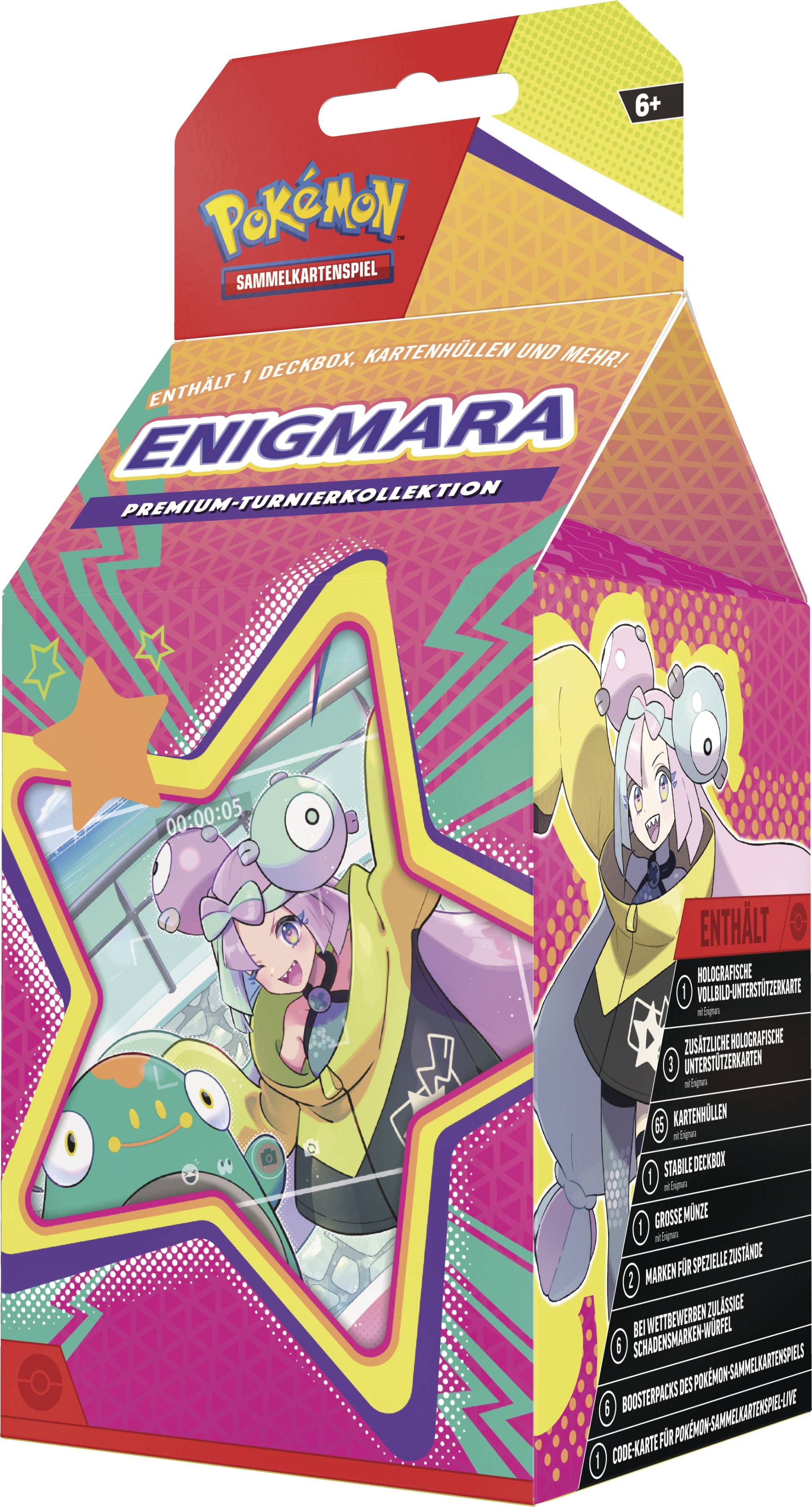 Pokemon Premium-Turnierkollektion Enigmara (1 holografische Vollbildkarte, 3 holografische Karten & 6 Boosterpacks) von The Pokemon Company