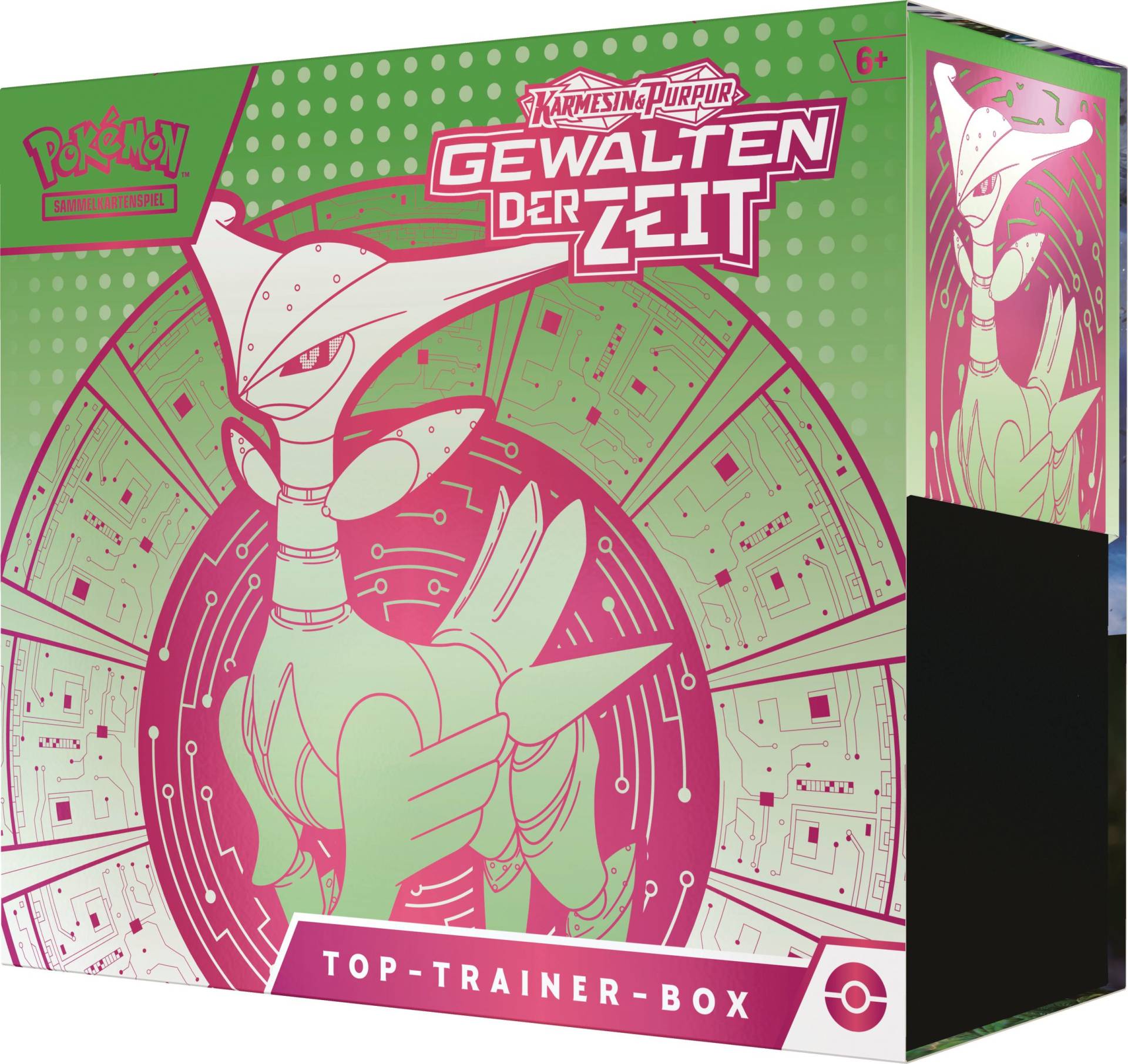 Pokemon Sammelkartenspiel Top-Trainer-Box Karmesin & Purpur – Gewalten der Zeit Eisenblatt von The Pokemon Company
