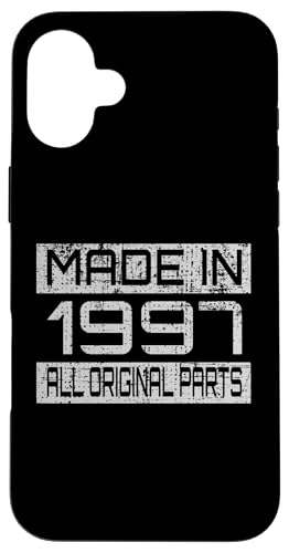 Made in1997 All Orignal Parts Birthday Decoration Design Hülle für iPhone 16 Plus Made in1997 All Orignal Parts Birthday Decoration Design Hülle für iPhone 16 Plus von The Sarcastic Crew Co.