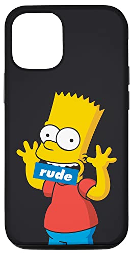 Hülle für iPhone 12/12 Pro Die Simpsons Bart Simpson Rude Mouth Schwarz von The Simpsons