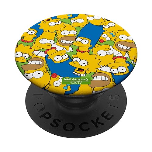 The Simpsons Homer Marge Bart Lisa Maggie Print PopSockets mit austauschbarem PopGrip von The Simpsons