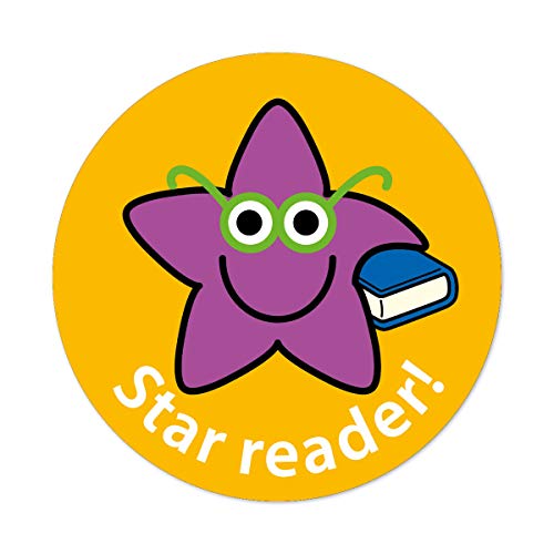 28 mm Star Reader Aufkleber. 3 Bögen 54 Aufkleber von The Sticker Factory