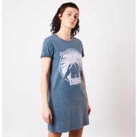 The Thing Man Is The Warmest Place To Hide Damen T-Shirt Kleid - Navy Acid Wash - M von The Thing